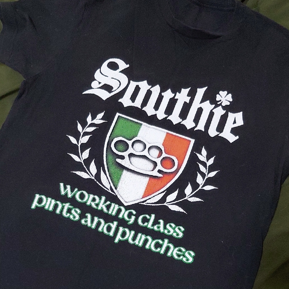 Irish American Hooligan T-shirt. Black. Medium.